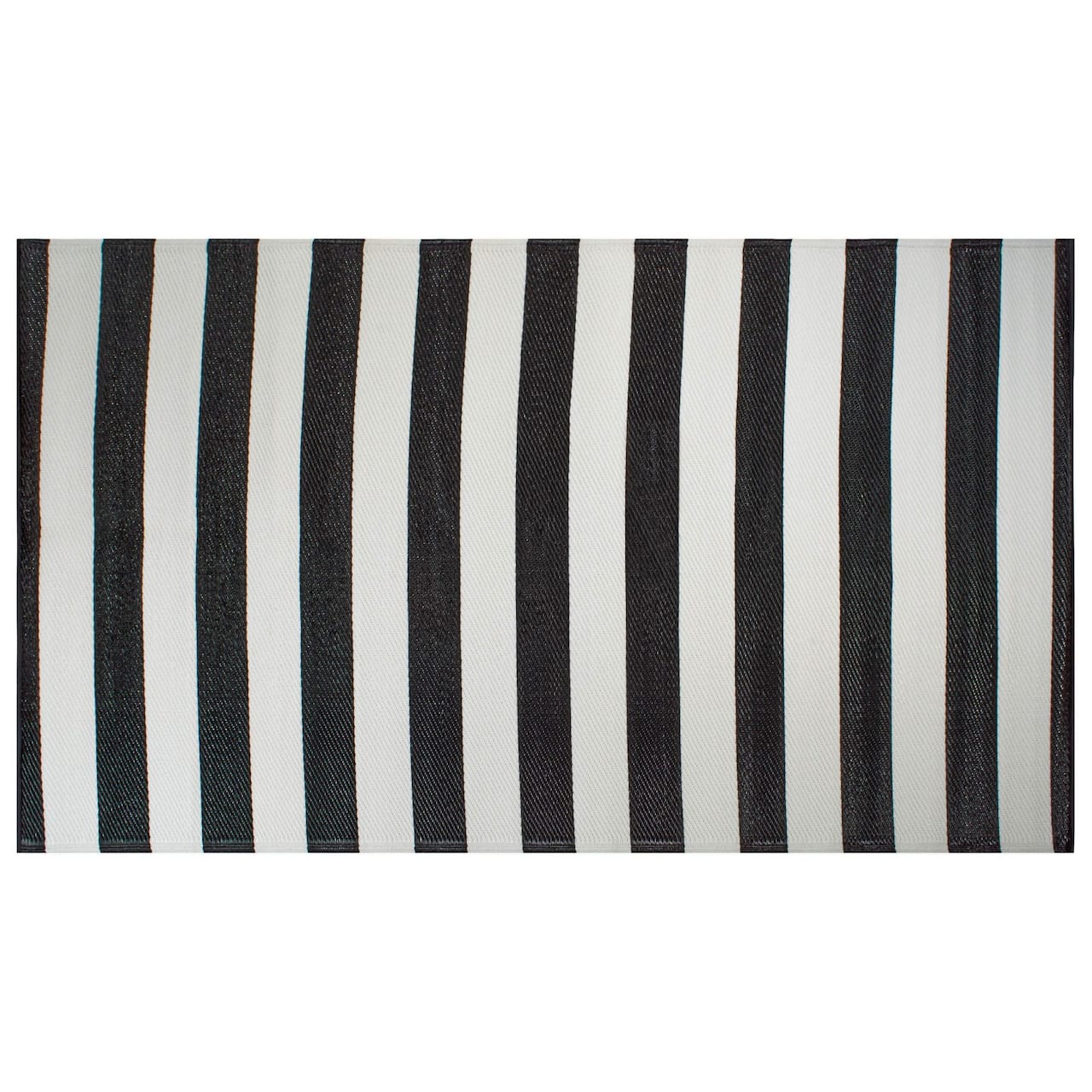 DII® Black & White Stripe Outdoor Rug, 4ft. x 6ft.